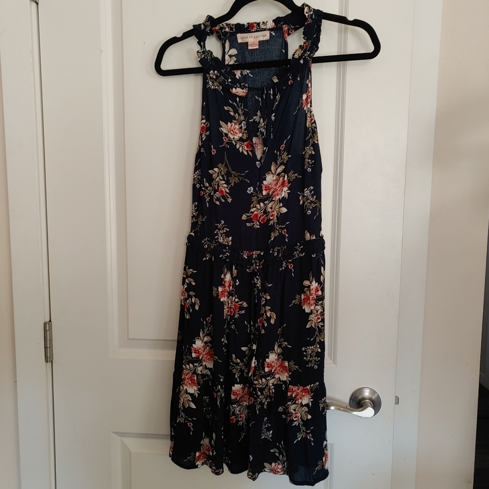 Band of Gypsies | Navy blue floral midi dress